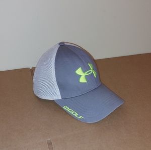 Under Armour, fitted golf hat, MD L, Grey,White and Yellow Volt